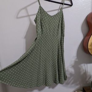 Old Navy olive green polka dot cami dress